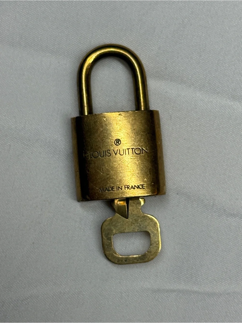 Louis Vuitton Brass Tone LV Padlock with Key # 313